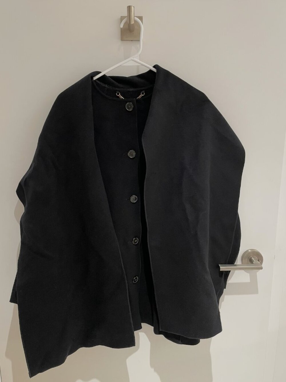 NWOT J. Crew Scarf coat in drapey wool blend Black Size XXS - Picture 6 of 7